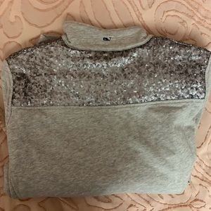 Womens vineyard vines grey sequin shep shirt pullover